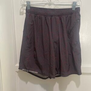 Lululemon Athletic Shorts gray with red dots small